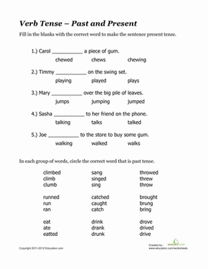 irregular verbs worksheet 3rd grade pdf
