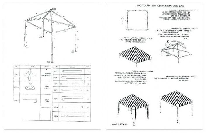 instructions to put up a gazebo