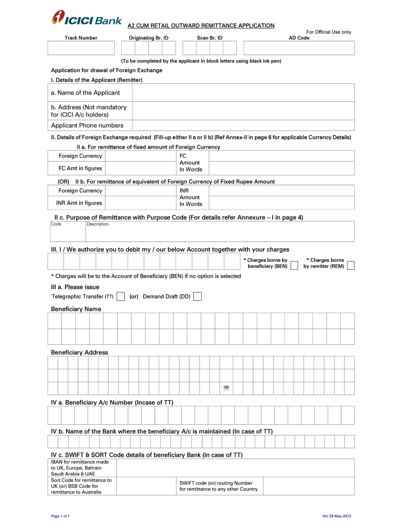 how to fill form a2 application for remittance abroad