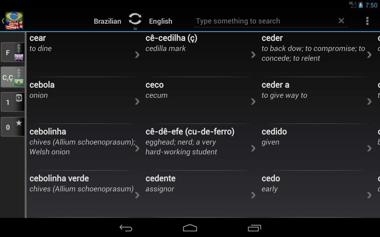 english to brazil dictionary