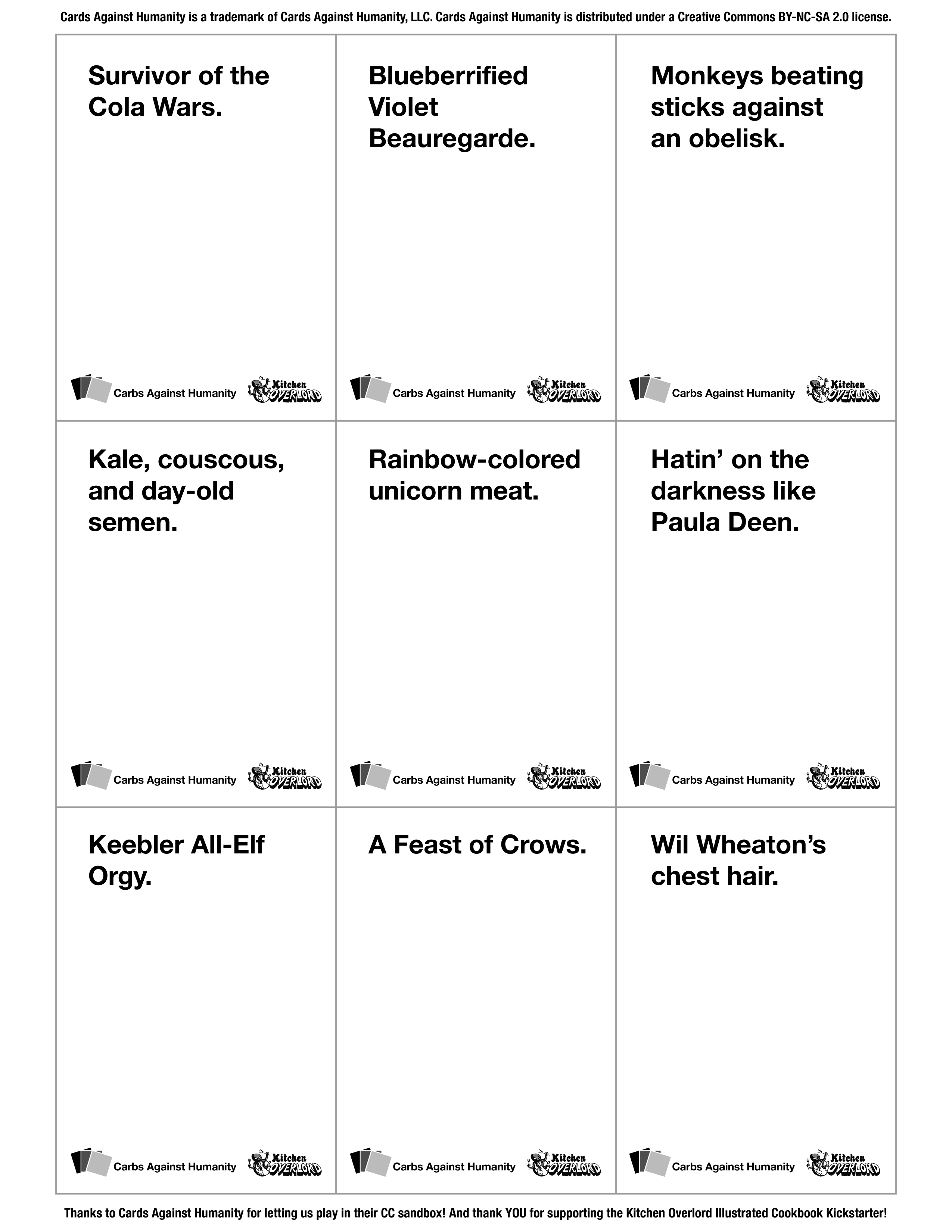 harry potter cards against humanity pdf