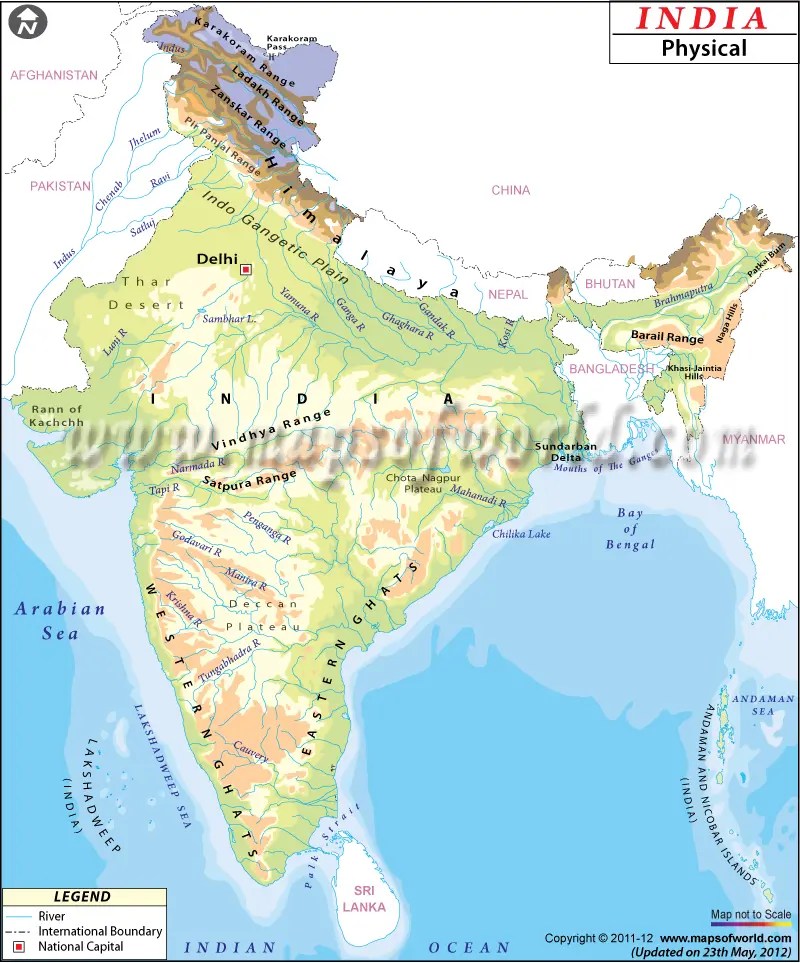 india physical map pdf free download