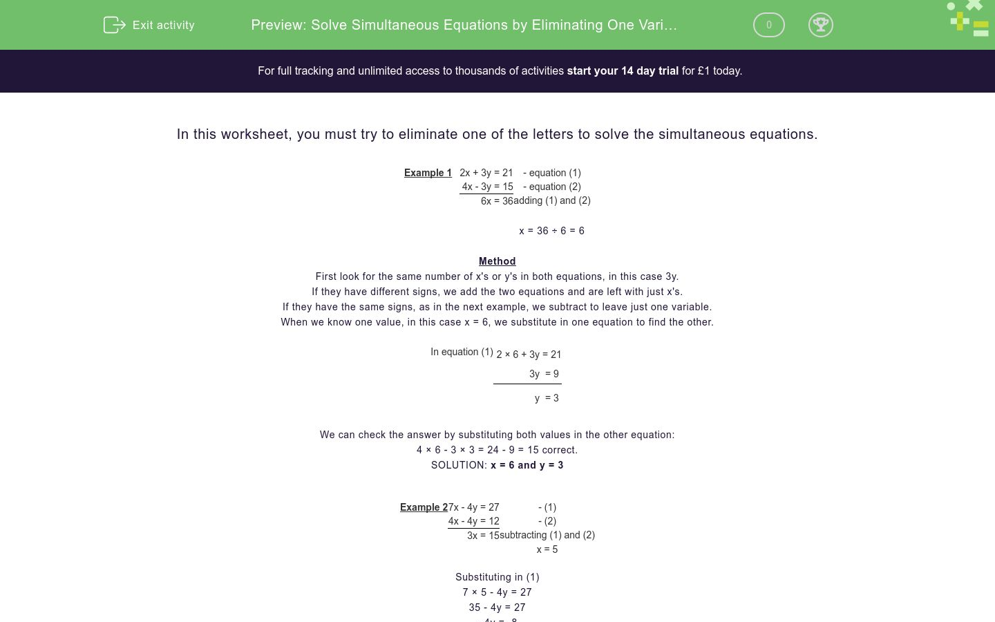 how to solve simultaneous equations with 3 variables pdf