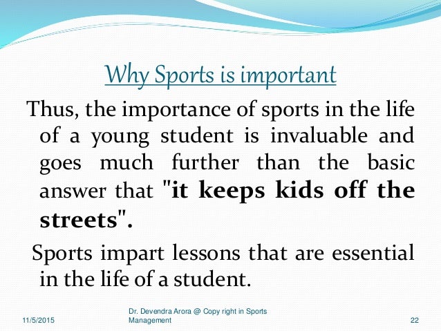 importance of sports management pdf
